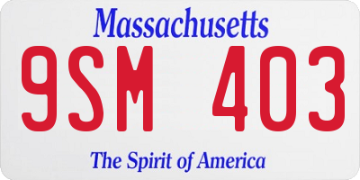 MA license plate 9SM403