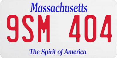 MA license plate 9SM404
