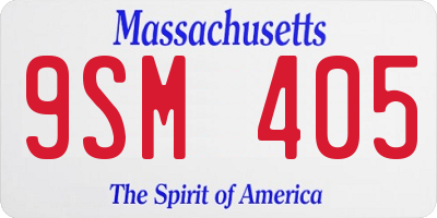 MA license plate 9SM405