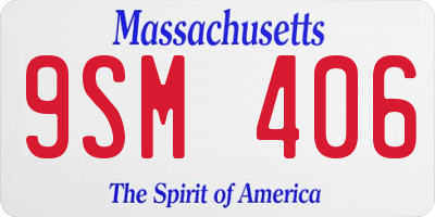 MA license plate 9SM406
