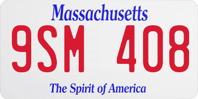 MA license plate 9SM408
