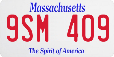 MA license plate 9SM409
