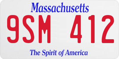 MA license plate 9SM412