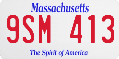 MA license plate 9SM413