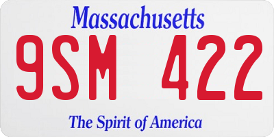 MA license plate 9SM422