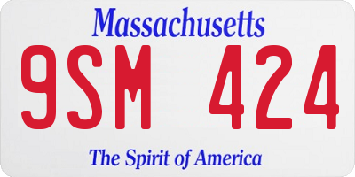 MA license plate 9SM424