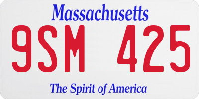 MA license plate 9SM425