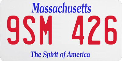 MA license plate 9SM426