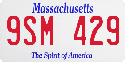 MA license plate 9SM429