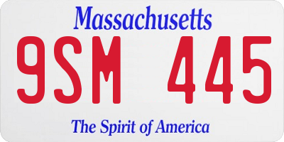 MA license plate 9SM445