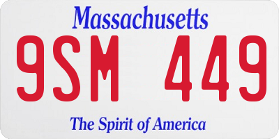MA license plate 9SM449