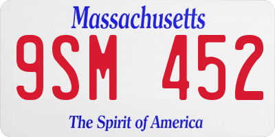 MA license plate 9SM452