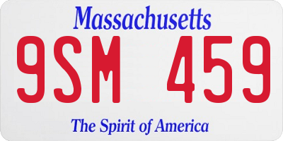 MA license plate 9SM459