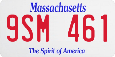 MA license plate 9SM461