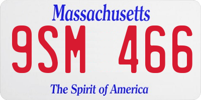 MA license plate 9SM466