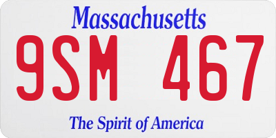 MA license plate 9SM467