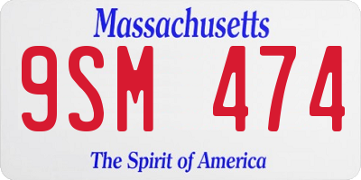 MA license plate 9SM474