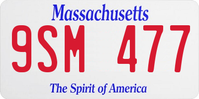 MA license plate 9SM477