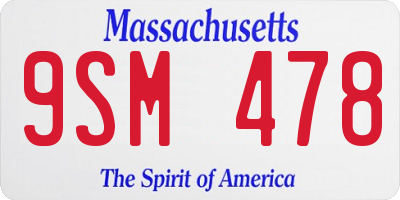 MA license plate 9SM478