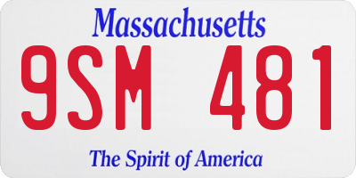 MA license plate 9SM481