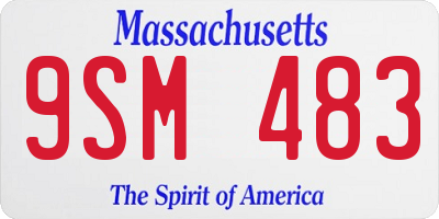 MA license plate 9SM483