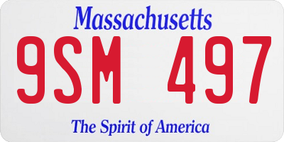 MA license plate 9SM497