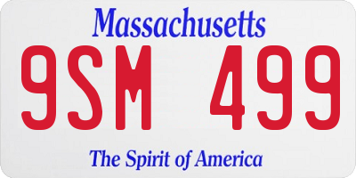 MA license plate 9SM499