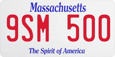 MA license plate 9SM500