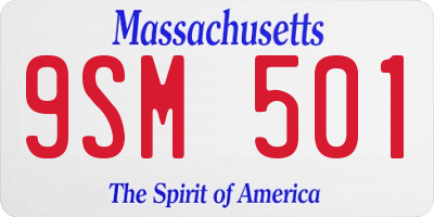 MA license plate 9SM501