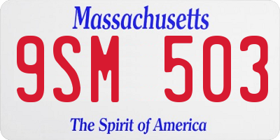 MA license plate 9SM503