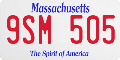 MA license plate 9SM505