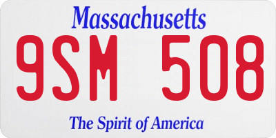 MA license plate 9SM508