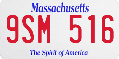 MA license plate 9SM516