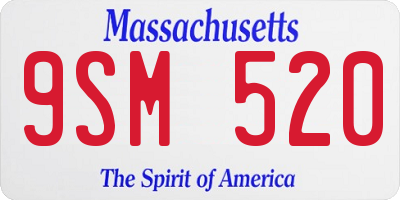 MA license plate 9SM520