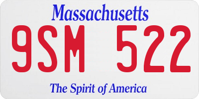 MA license plate 9SM522