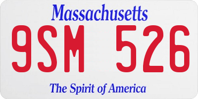MA license plate 9SM526