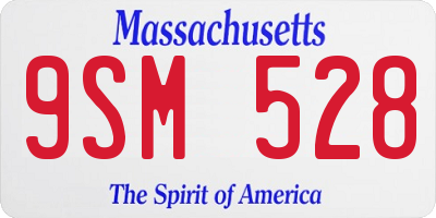 MA license plate 9SM528