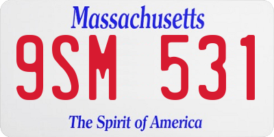 MA license plate 9SM531