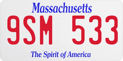 MA license plate 9SM533