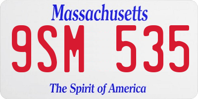 MA license plate 9SM535