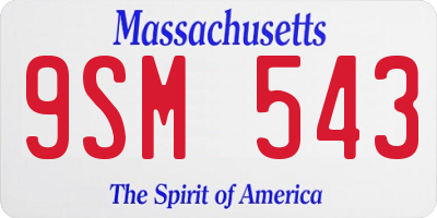 MA license plate 9SM543