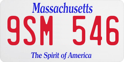 MA license plate 9SM546