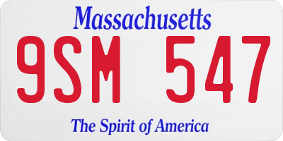 MA license plate 9SM547