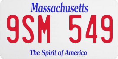 MA license plate 9SM549