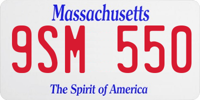 MA license plate 9SM550