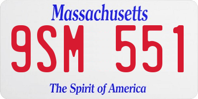 MA license plate 9SM551