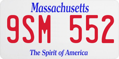 MA license plate 9SM552
