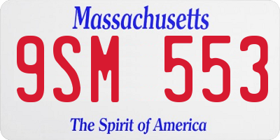 MA license plate 9SM553