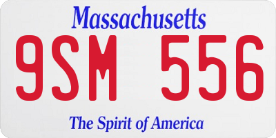 MA license plate 9SM556