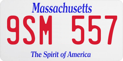 MA license plate 9SM557